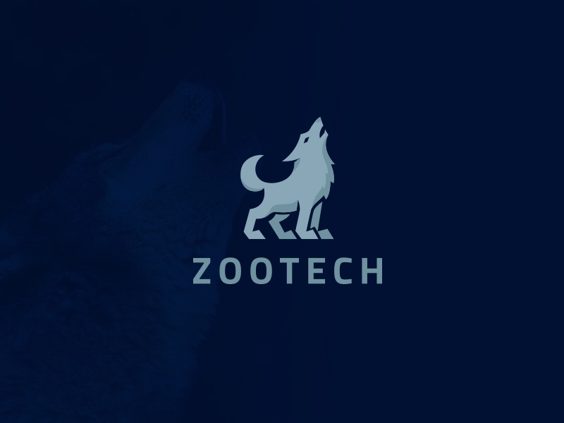 Zootech Howling wolf logo gym sports creative brand identity illustrat.jpg