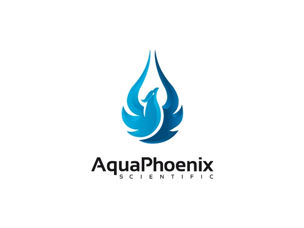 Aqua Phoenix bird drop water aqua phoenix animal symbol mark logo.webp