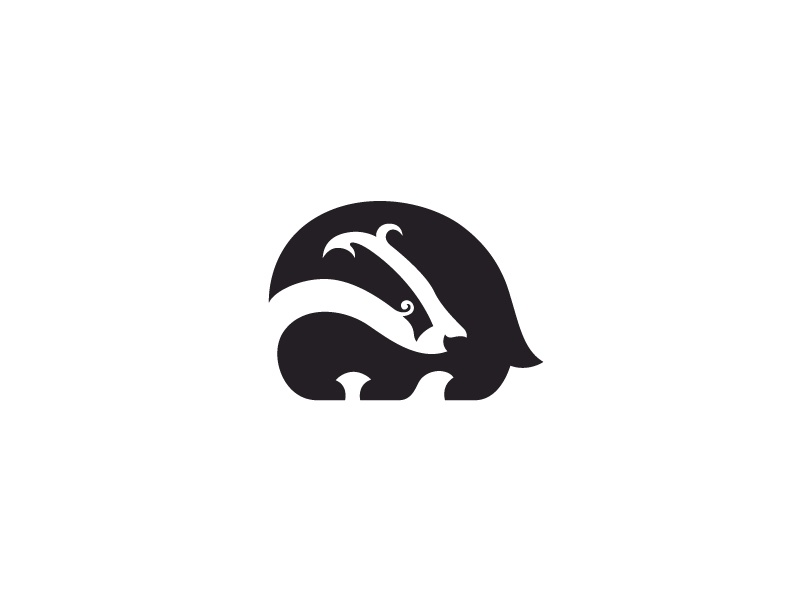 Badger negative space badger animal symbol mark logo.jpg