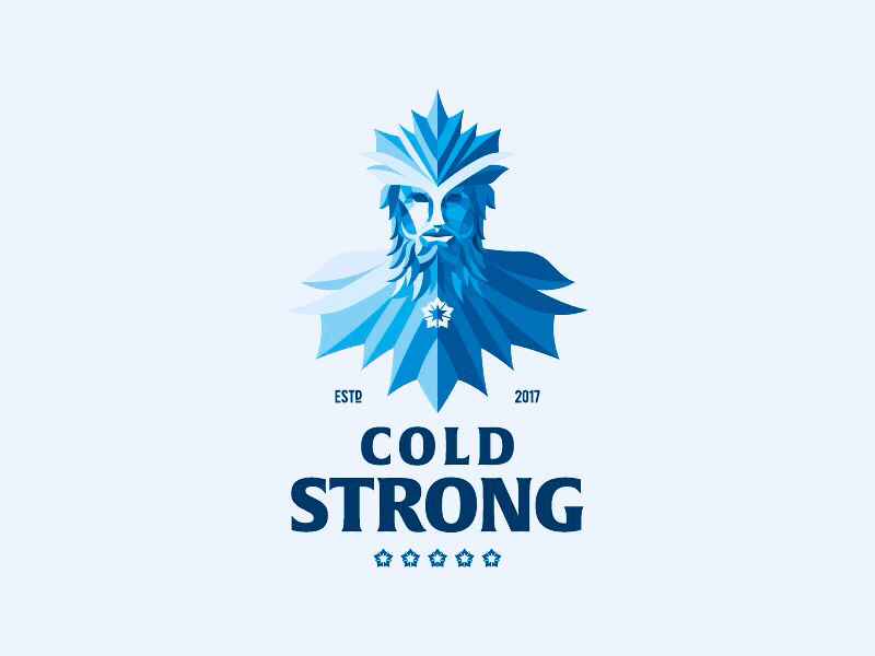 Cold Strong label maple leaf canada brew head beard cold ice beer symb.png