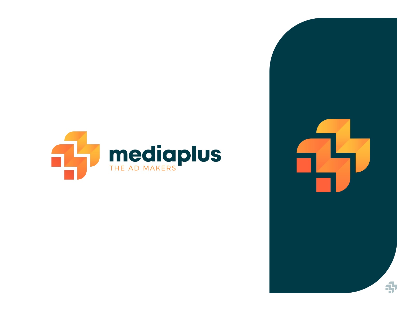 mediaplus cross plus monogram letterman media identity branding mark s.jpg