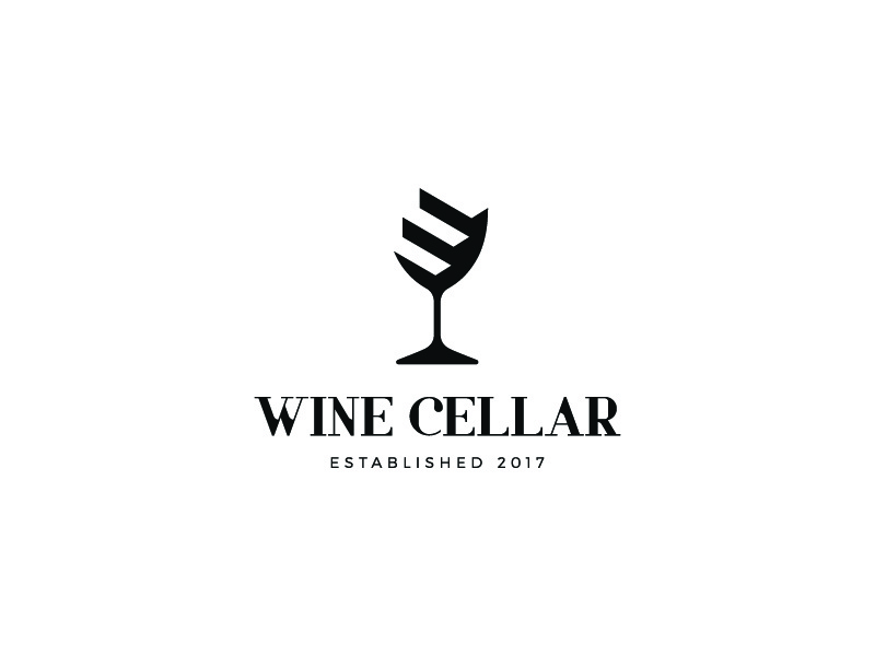 Wine Cellar branding negative space stairs cellar glass wine symbol ma.jpg