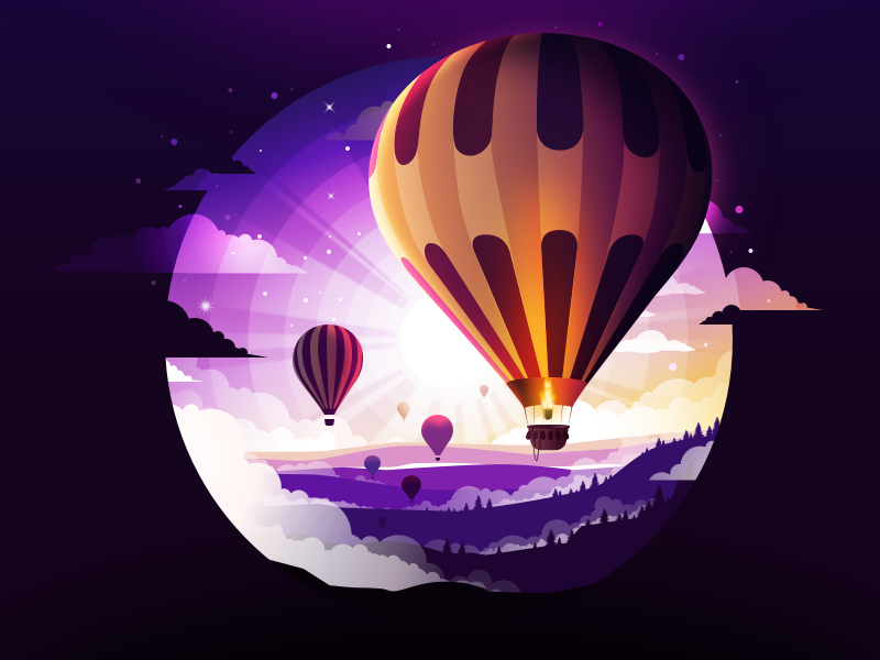 Balloon take off takeoff field sunset cloud inspire inspiration radian.webp