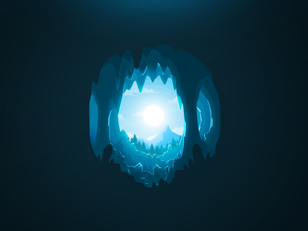 Crystal cave den grotto cavern negative forest landscape nature grain.webp