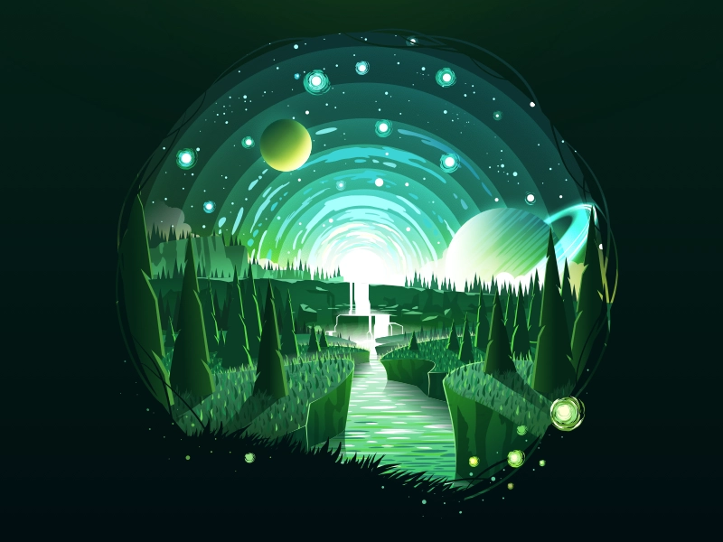 Endless Green sketch trend art star inspire circle art circle negative.webp