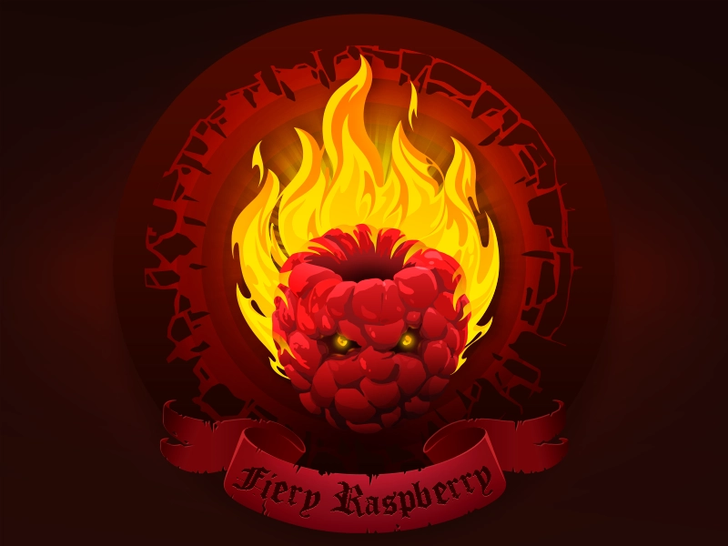 Fiery Raspberry eyes my style proart flame face ribbon label prokopenk.webp
