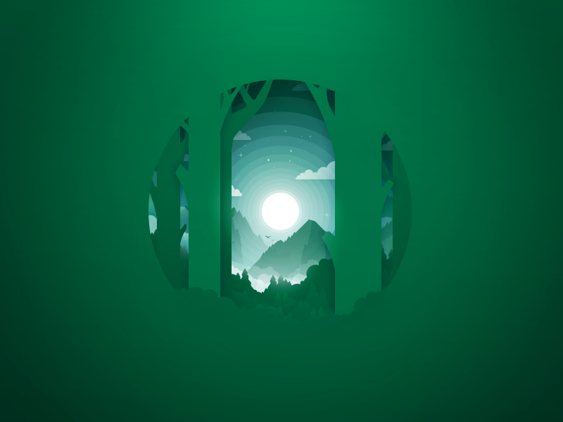 Forest landscape fun artwork trend popular illustration night moon neg.png