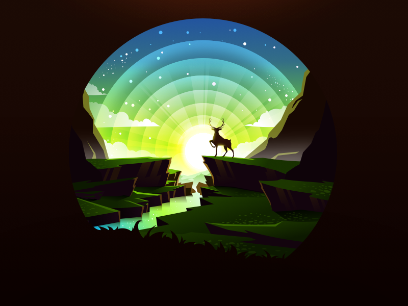 Good Morning grass meadow glade forenoon morrow dribbble inspiration i.png