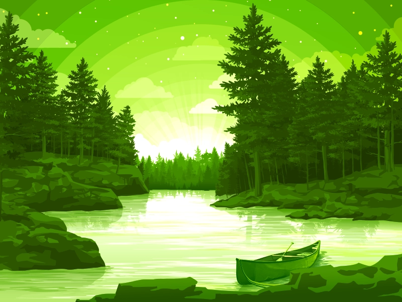 Green Landscape grain scene scenery view style steam reflection coast.webp