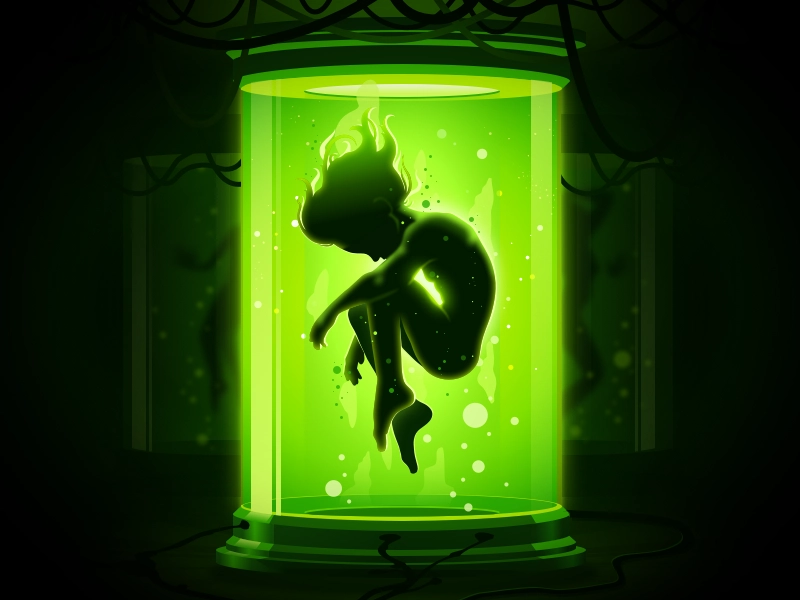 Growing popular illustration homunculus green sleep life acid child um.webp