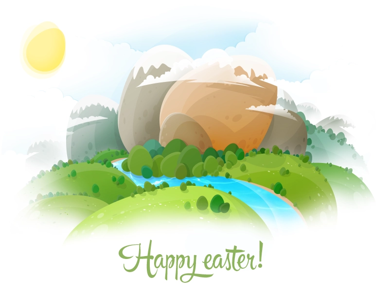 Happy Easter! holiday eggs egg nature illustration easter.webp
