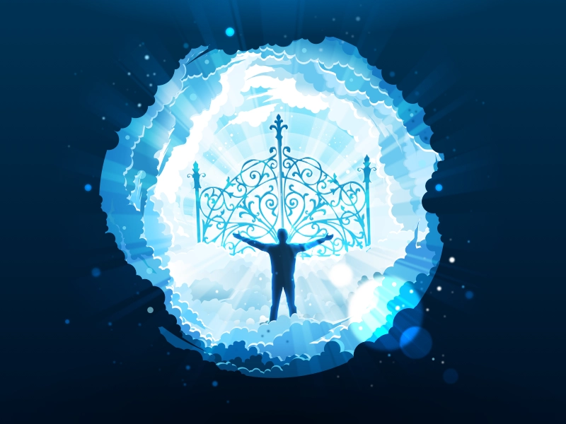 Kingdom of Heaven hello inspire inspiration circle sphere blue clouds.webp