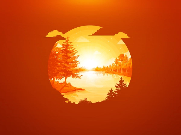 Magic Sunset top trend serenity calm river forest sun my style prokope.webp