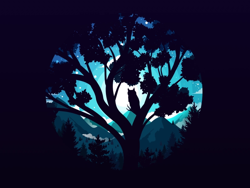 Night Guardian inspiration fineart artwork art tree calm silence mount.webp