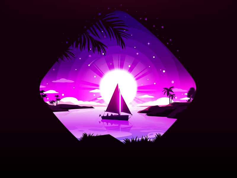Sailboat inspiration trend dribbble palm star calm captain marine fish.png
