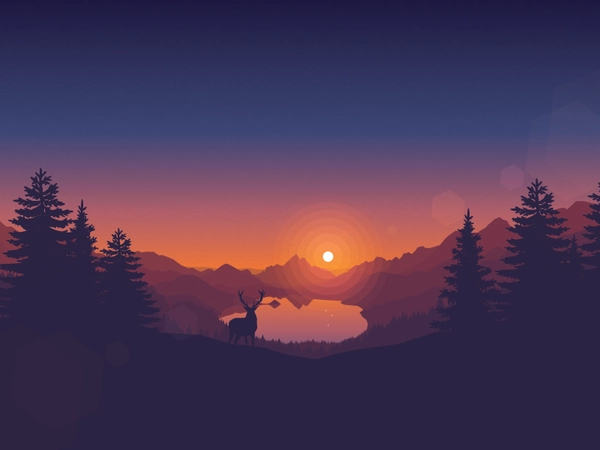 Lakeside Sunset landscape gradient svg.webp