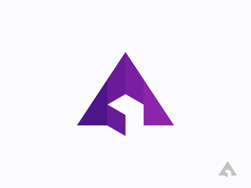 A 3D purple symbol icon logo space negative geometry triangle cube 3d.png