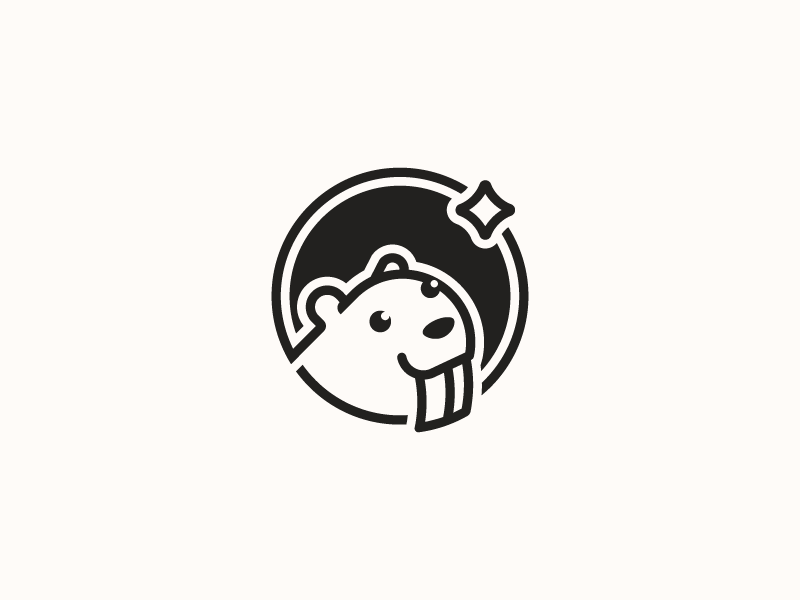 Dreamer beaver wish beaver animal teeth star dream smart line negative.png