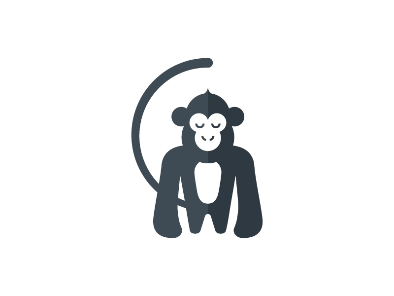 Munkey baboon zen monkey animal logo blue tail chimp.webp