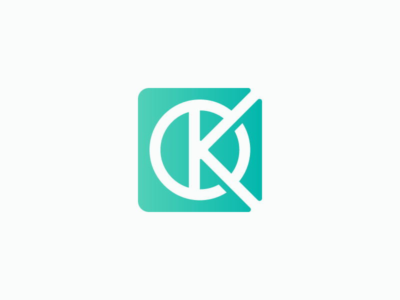 OK symbol icon logo negative circle gradient square letter monogram ok.png