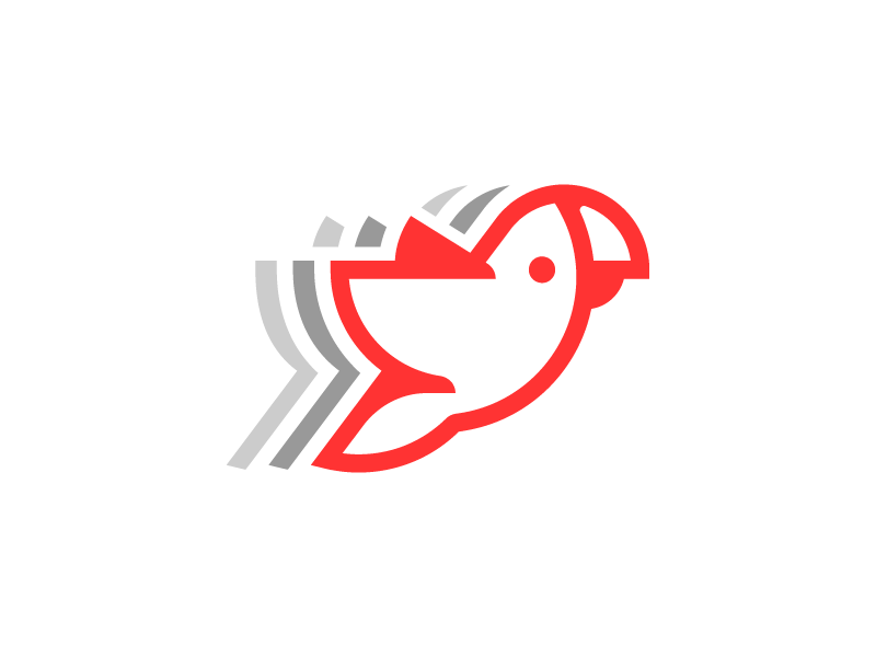 Parrot bird parrot animal move fly line logo mark symbol identity.png