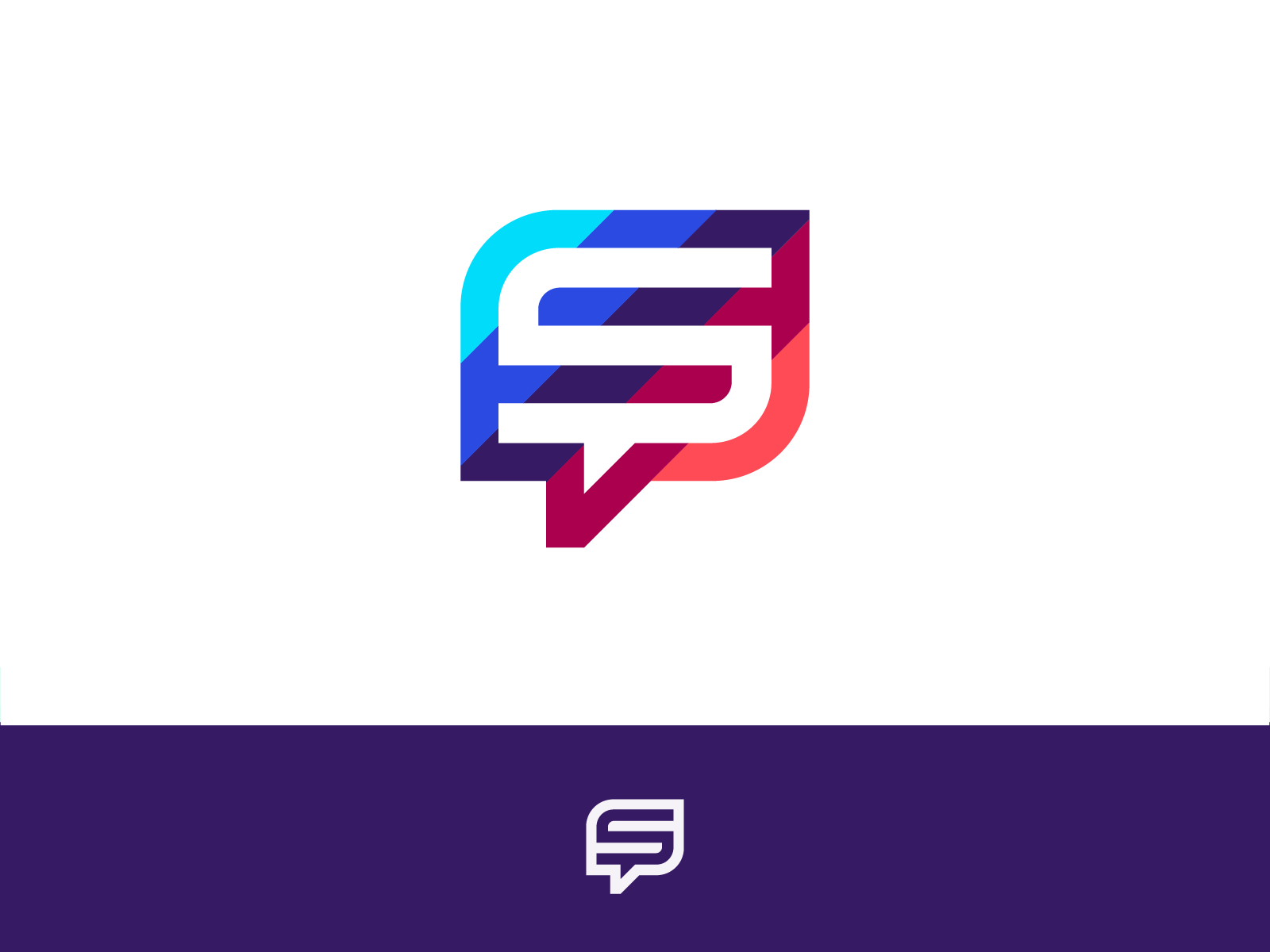 S message negative space color design symbol mark icon logo speak talk.png