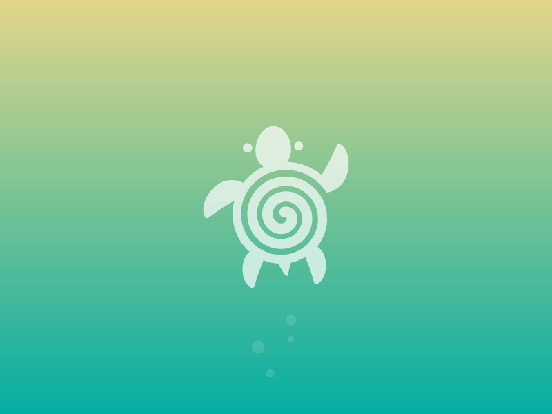 Turtle turtle animal logo sea bubble spiral icon.png