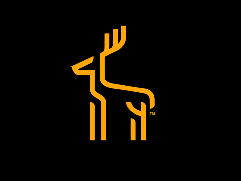 Deer logo simple black flat monoline minimal yellow animal deer. logo.png
