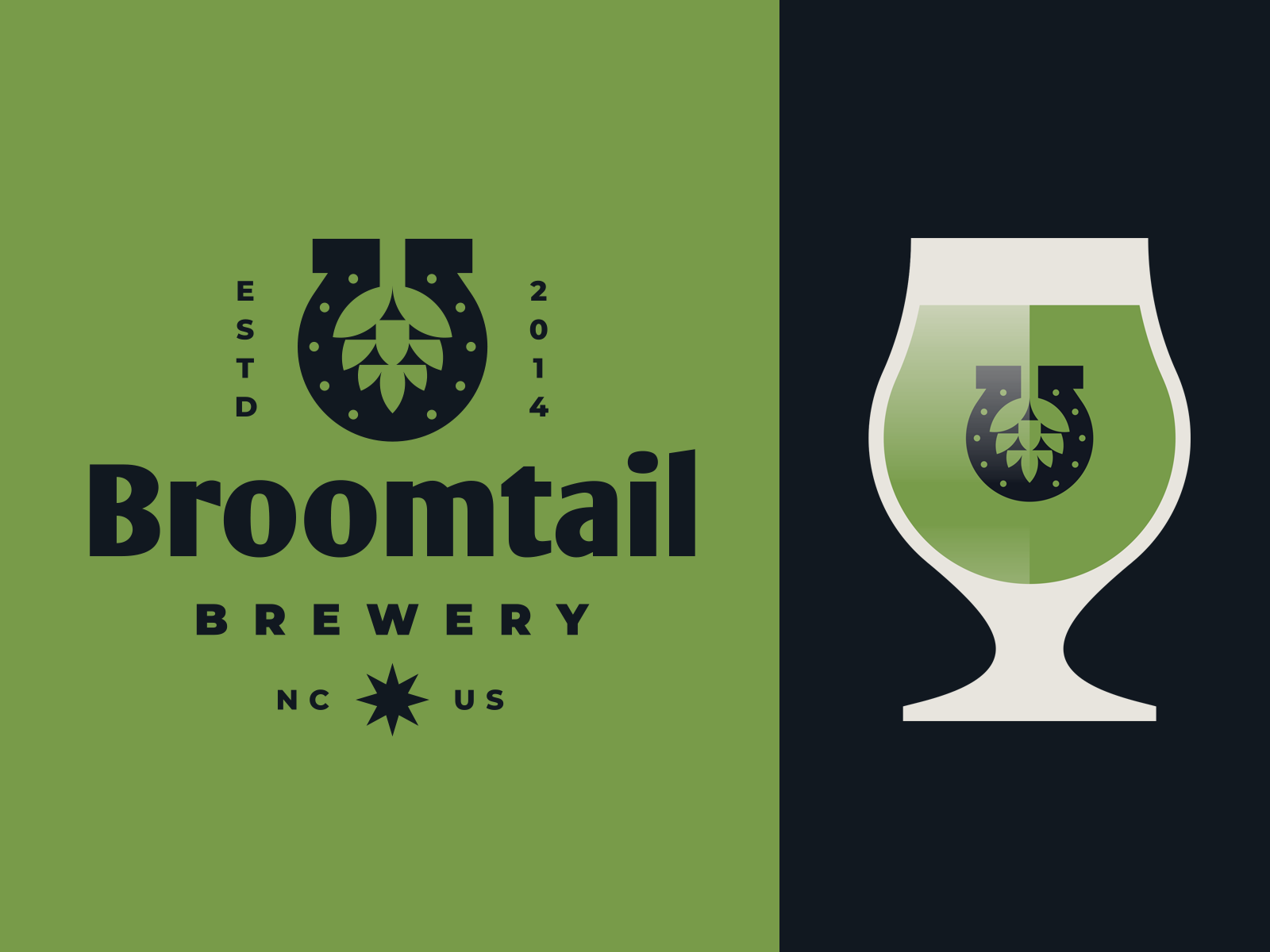 Broomtail Brewery badgedesign badge horseshoe hop craft brewery craftb.png