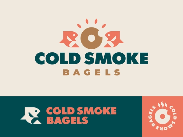 Cold Smoke Bagels modern logo cafe smoke restaurant food bagel fish lo.webp