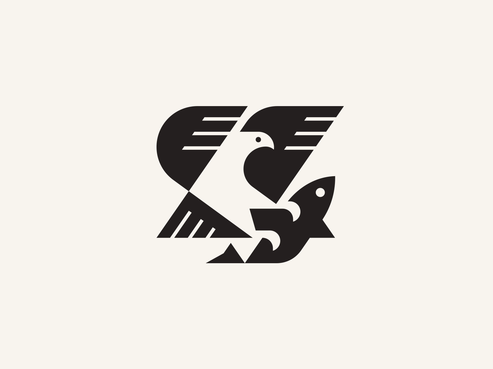Eagle and fish modern logo geometric bird illustration bird logo masco.webp