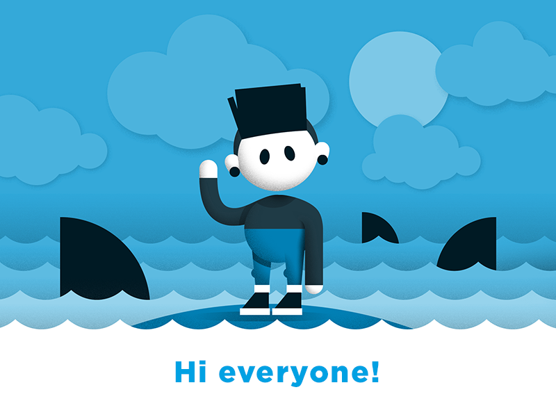 Hi  shark loneliness island illustration hi boy.png