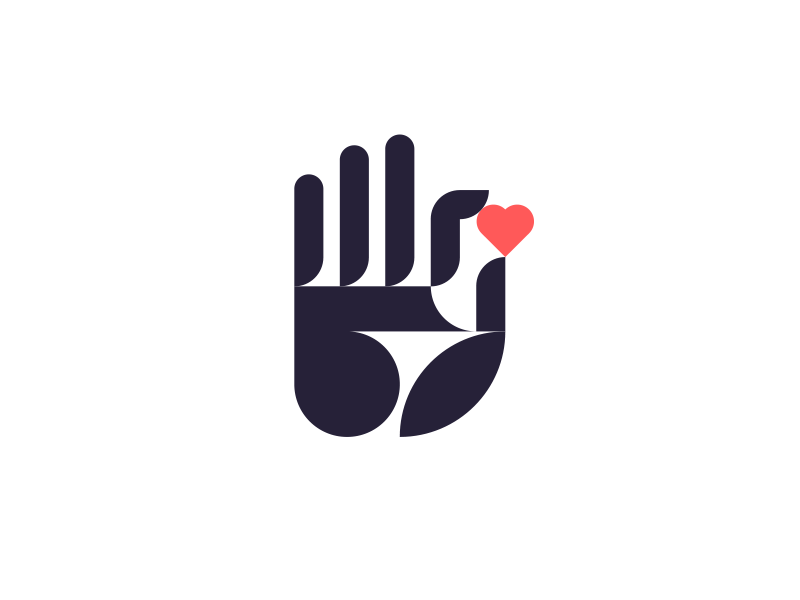 Piece of Love logo charity modern minimal heart hand.png