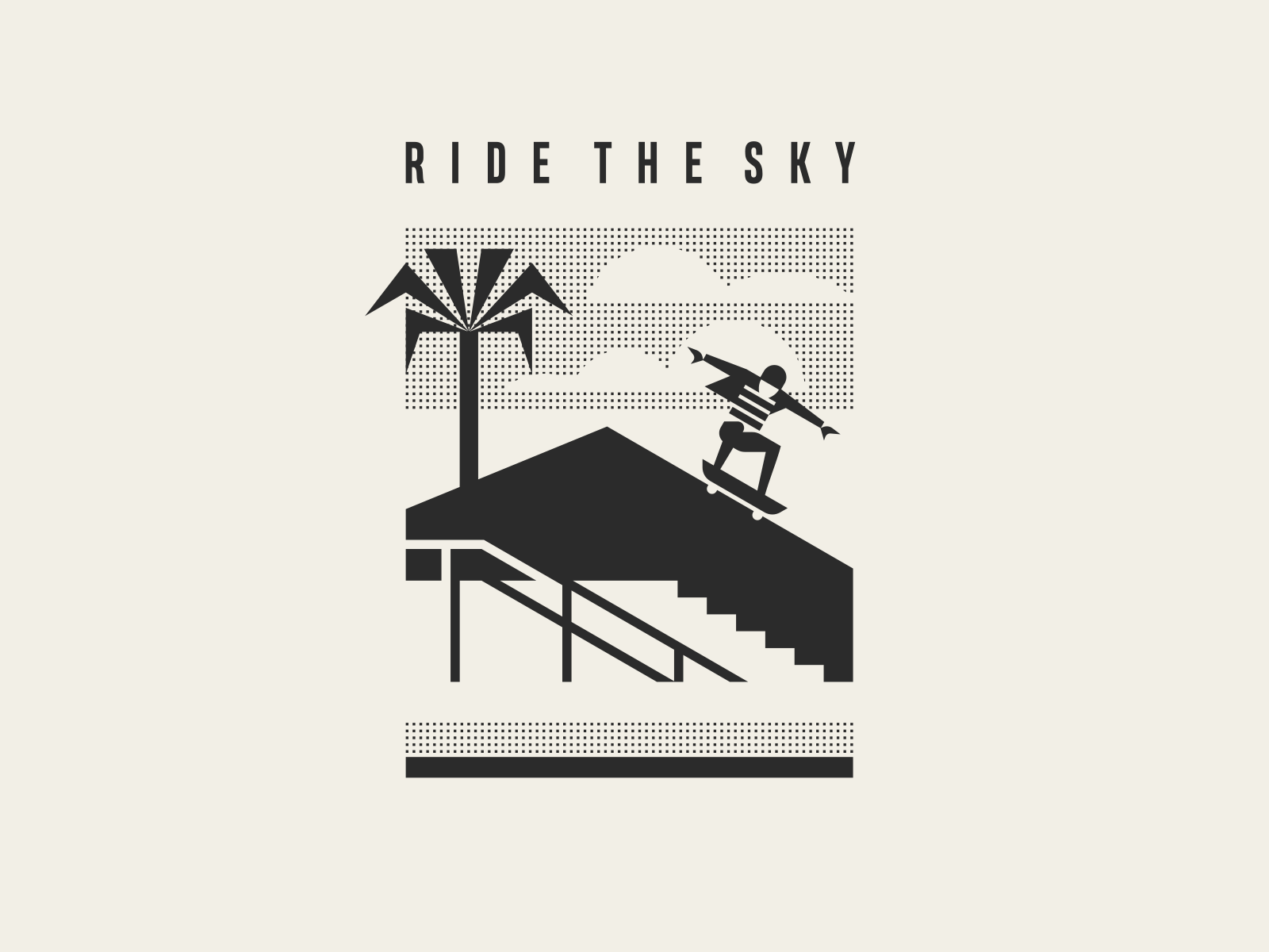 Ride the sky posterdesign monochrome summervibes summertime palmtree p.png