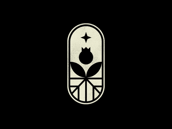 Tulip monochrome flower plant roots logo.webp