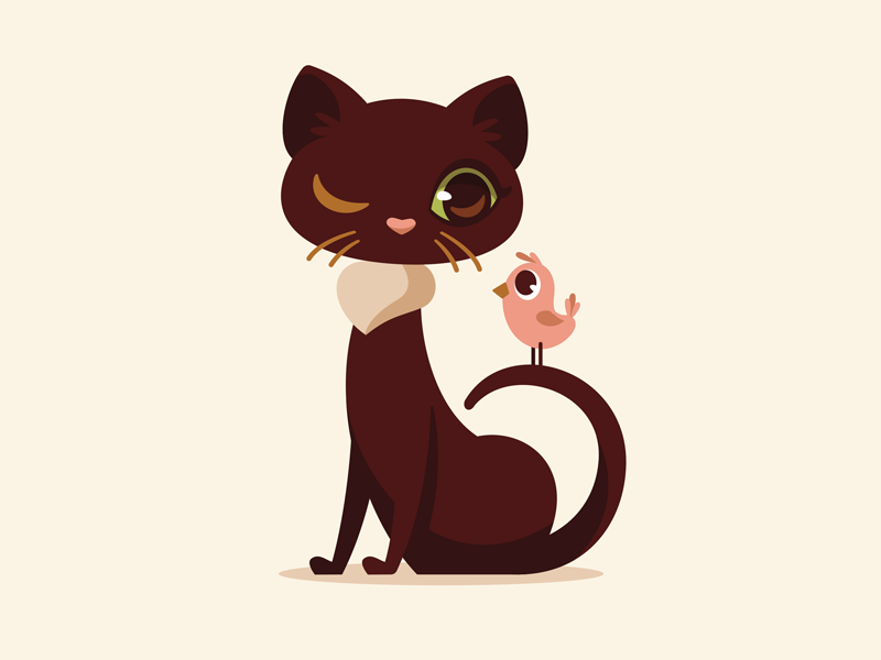 Cat cat design vector logo character illustration.png