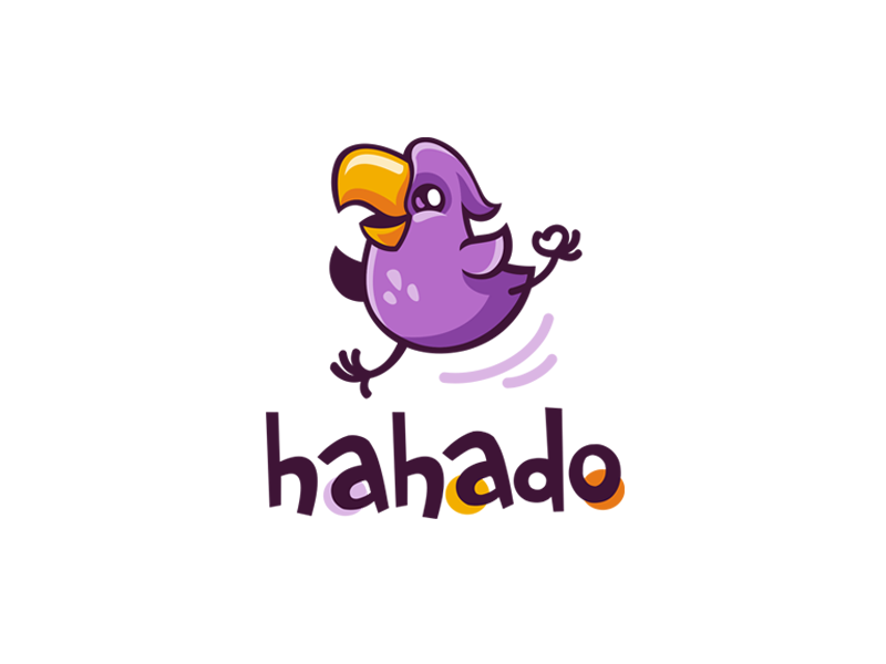 Hahado parrot illustration design logo character.png