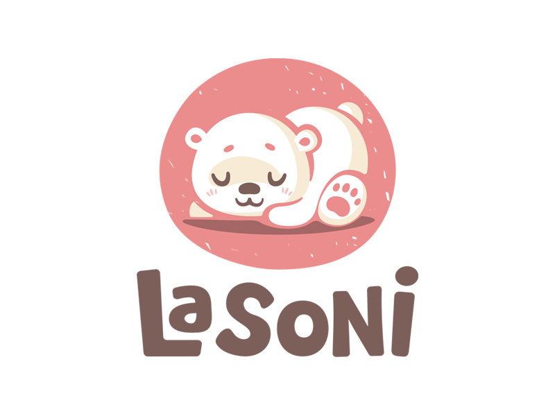 LaSoni sleep bear vector logo design character illustration.png