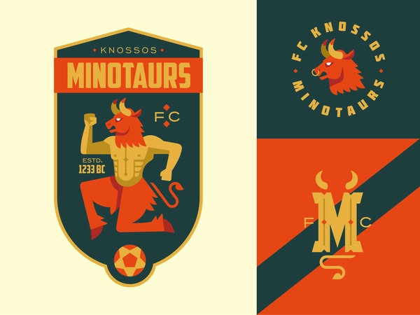 Minotaurs bull fiction football league fc football emblem logo vector.webp