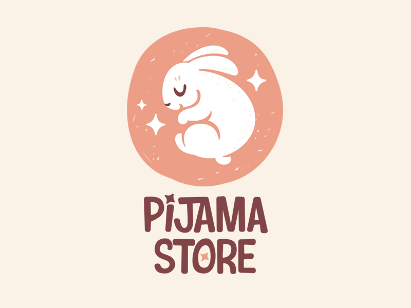 Pijama Store bunny vector logo design character illustration.png