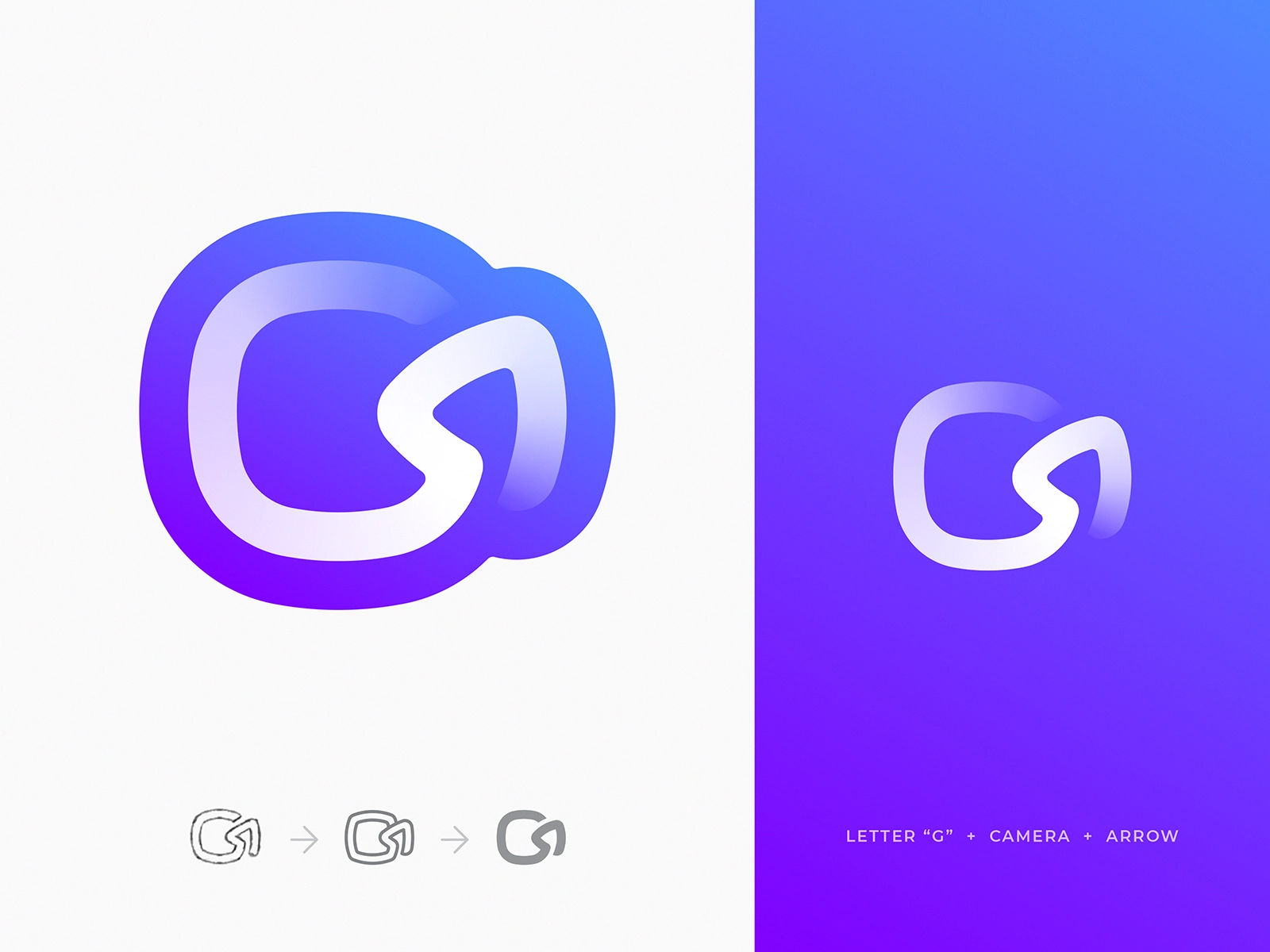 Camera + Arrow + Letter G Unused Logo gradient letter c widget app log.webp
