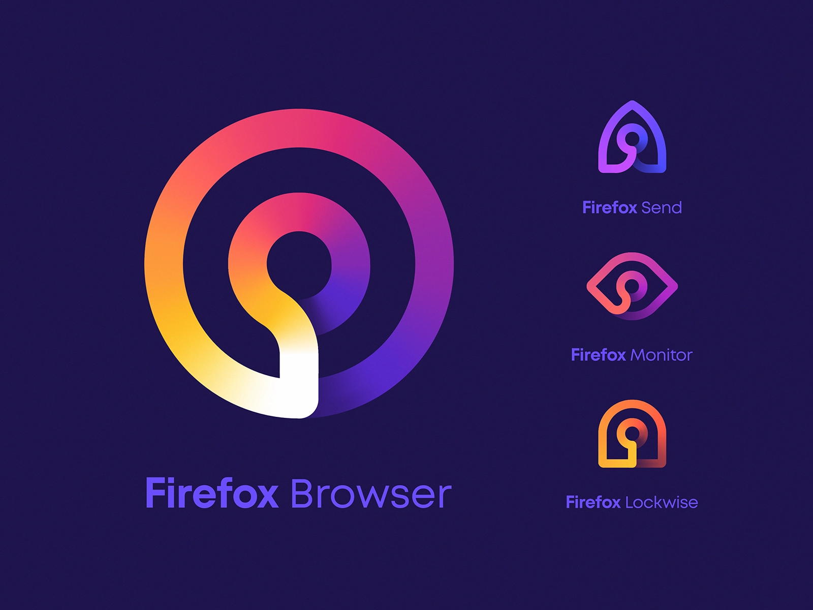Firefox Product Icons gradient arrow rocket security lock eye logo eye.webp