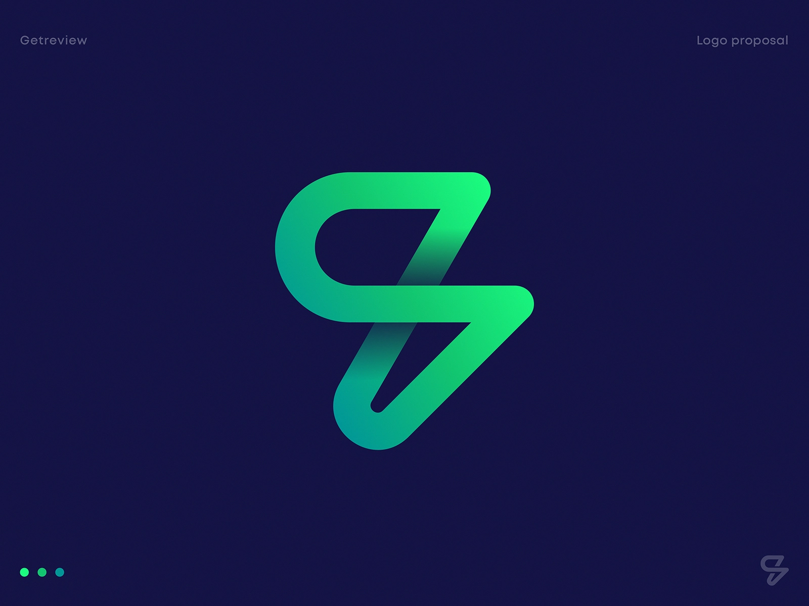 Getreview Logo Proposal neon perspective sign mark 3d logo icon app lo.webp