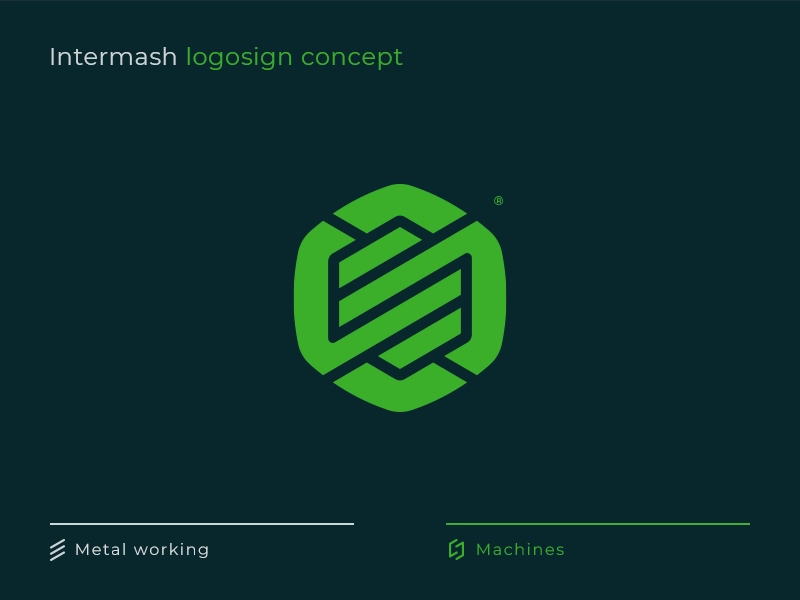 Intermash logosign concept machine metal industry concept symbol mark.webp
