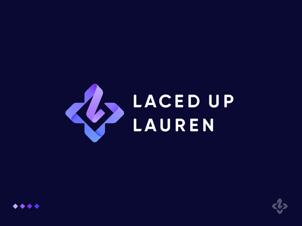 Laced Up Lauren Final Logo streamer ribbon logo letter l laces keyboar.webp