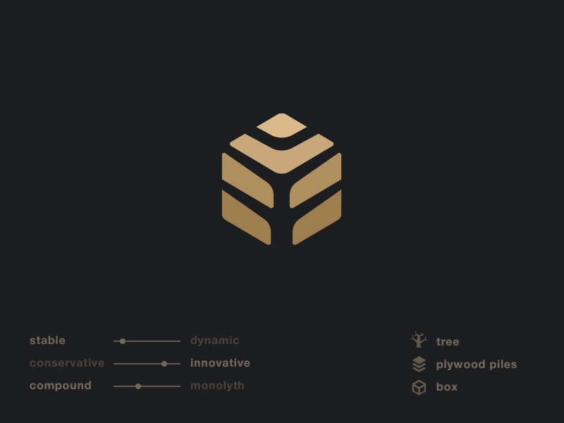 Logo for a plywood wholeseller material gold collection logotype icon.webp
