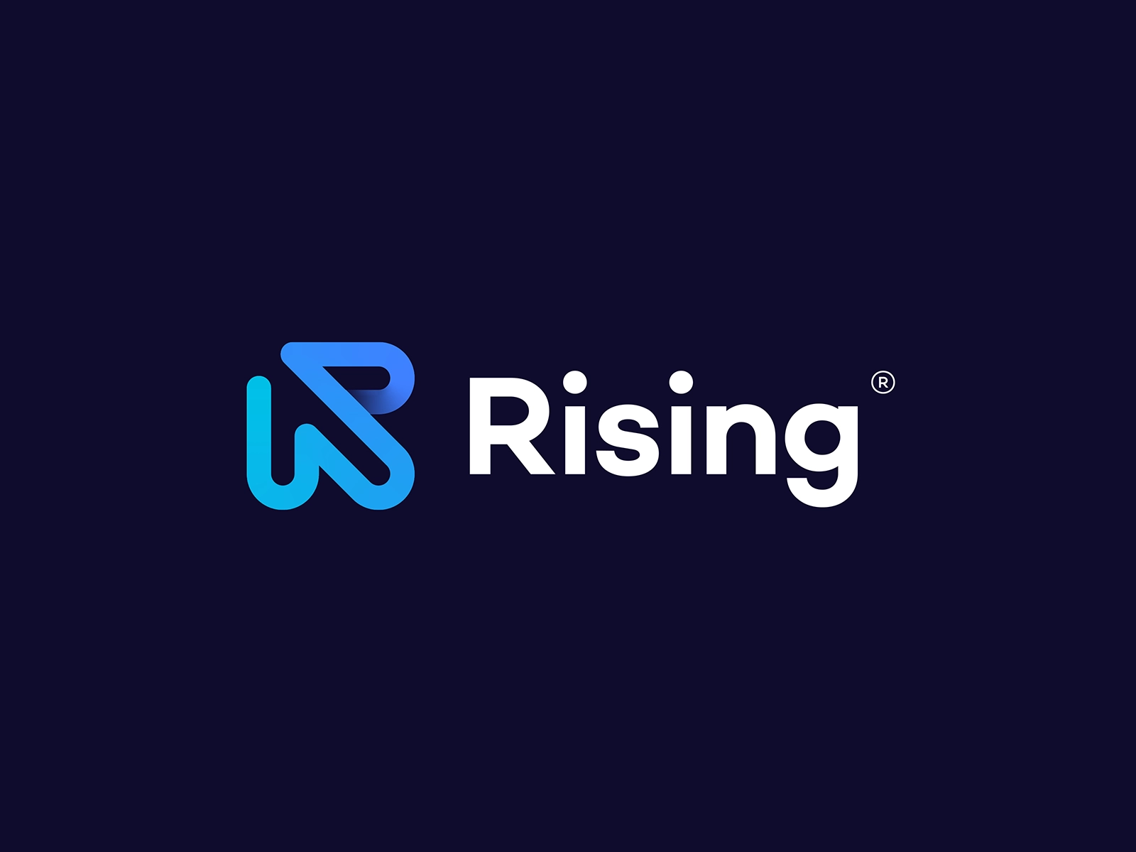 Rising Logo Concept path gradient mark letter r arrow identity brandin.webp