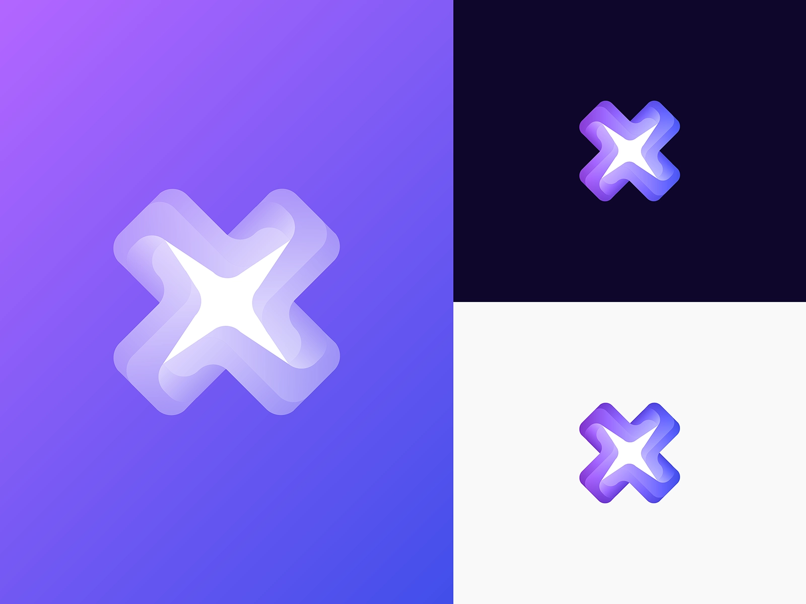 X + Star + Cross Unused Logo Concept flower turbine identity windmill.webp