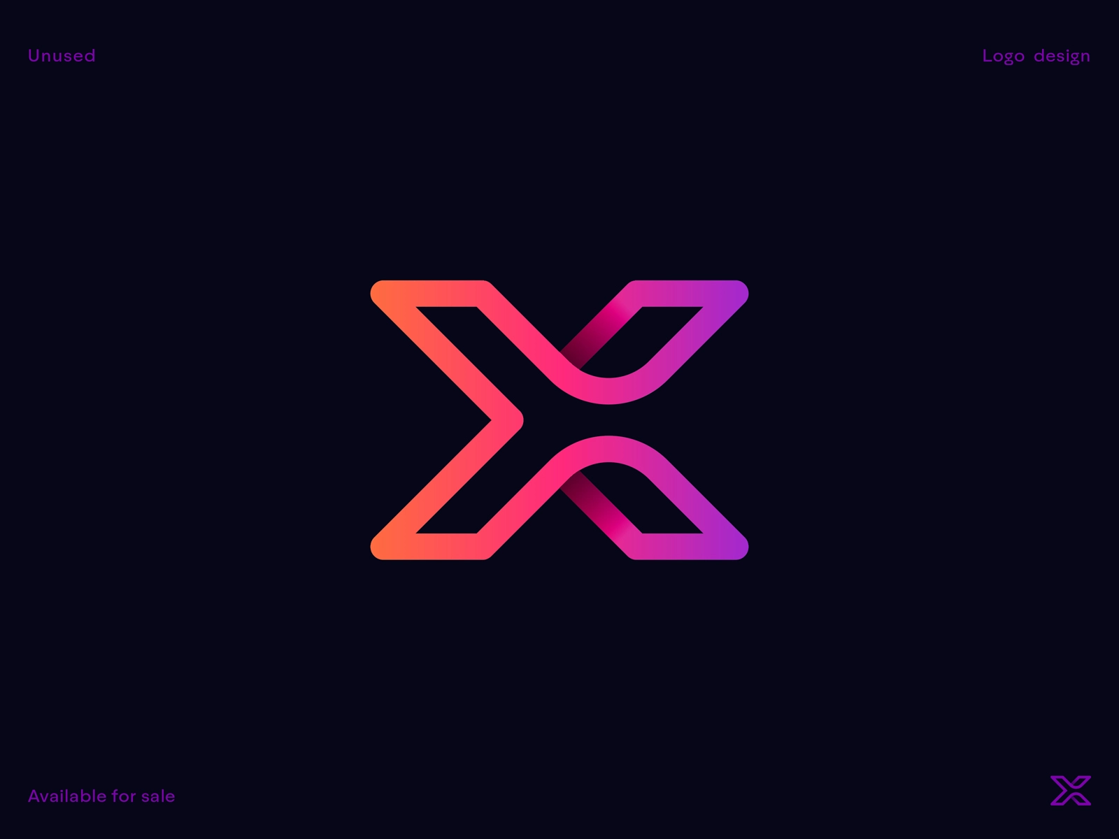 X Letter logo wave diagram icon app mobile minimal wire wing star loop.webp