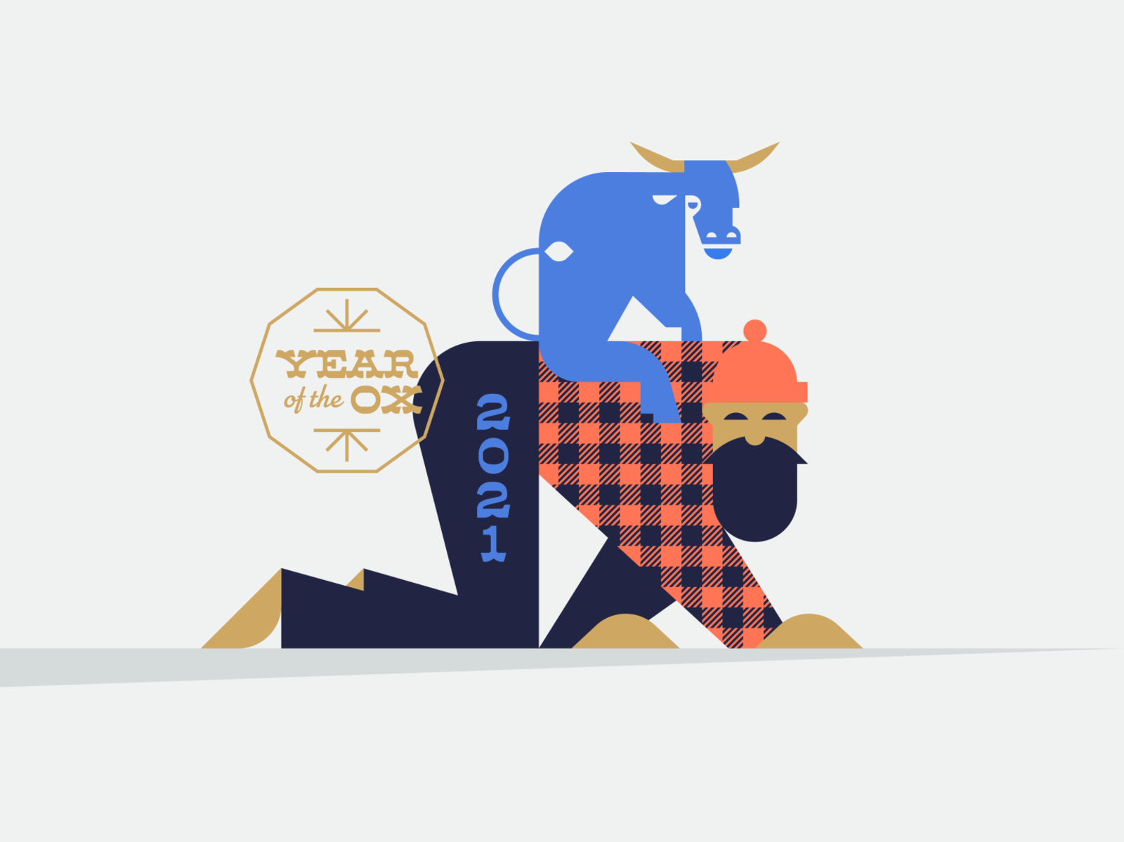 2021 Year of the Ox flannel animal zodiac chinese new year farm riding.png